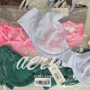 BUNDLE LOT of 4 34D aerie Smoothez Balconette Sheer Mesh Bras NWT!